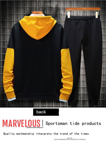men's tracksuits sports suit spring and autumn casual retro sweater hooded trousers two-piece shang gulong clothing youth style, Gray
men's tracksuits sports suit spring and autumn casual retro sweater hooded trousers two-piece shang gulong clothing youth style, Gray