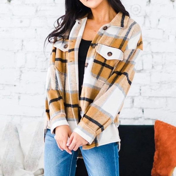 women long sleeve plaid jacket autumn winter oversized coat 2021 fashion loose outwear vintage elegant streetwear ropa mujer, Black;brown
women long sleeve plaid jacket autumn winter oversized coat 2021 fashion loose outwear vintage elegant streetwear ropa mujer, Black;brown