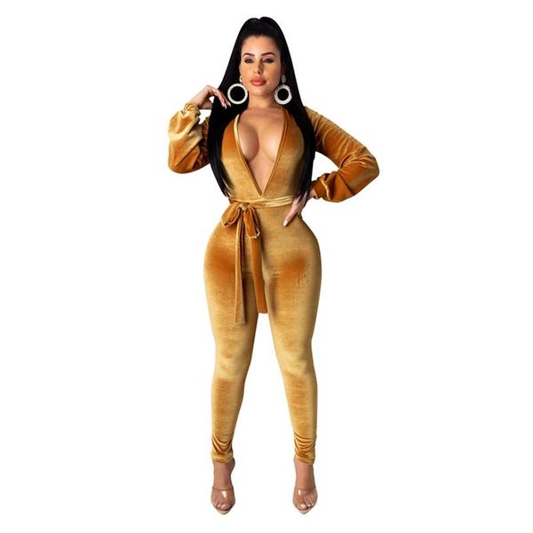 women's jumpsuits & rompers fashion v neck jumpsuit for women long sleeve skinny velvet overalls back open romper ld9192, Black;white
women's jumpsuits & rompers fashion v neck jumpsuit for women long sleeve skinny velvet overalls back open romper ld9192, Black;white