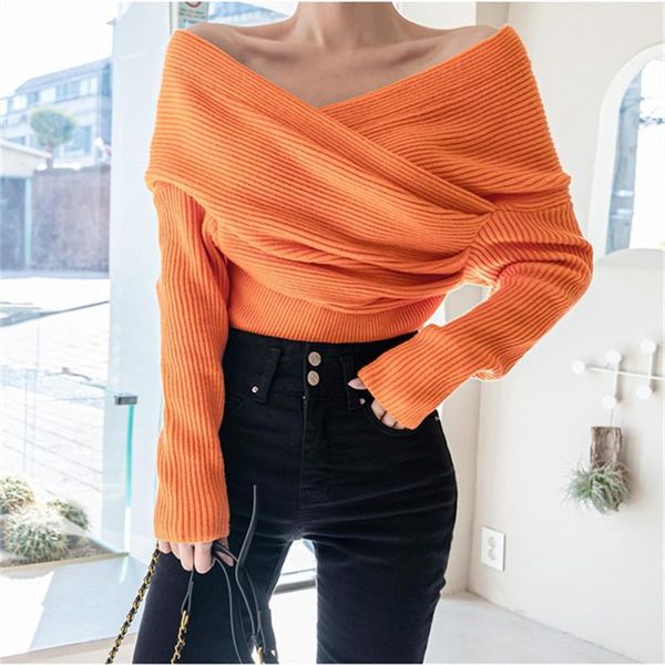 women's sweaters ins korean slash cropped cashmere simple solid sweater for ladies crisscross elegant batwing sleeve pullovers 2021, White;black
women's sweaters ins korean slash cropped cashmere simple solid sweater for ladies crisscross elegant batwing sleeve pullovers 2021, White;black