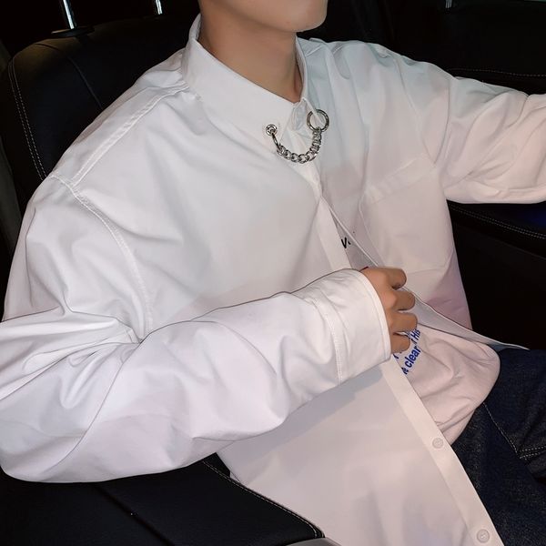 2021 new men's chic work clothes long sleeve coats hawaiian bf original iron chain decoration shirt camisa masculina -2xl y3qn, White
2021 new men's chic work clothes long sleeve coats hawaiian bf original iron chain decoration shirt camisa masculina -2xl y3qn, White