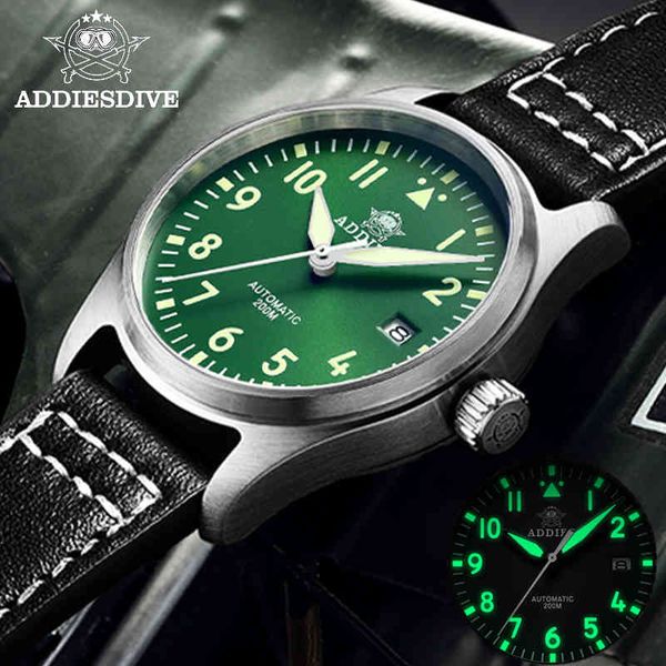 addies business automatic watches men nh35a pilot 316l steel c3 lighting mechanical miscellaneous, Slivery;brown
addies business automatic watches men nh35a pilot 316l steel c3 lighting mechanical miscellaneous, Slivery;brown