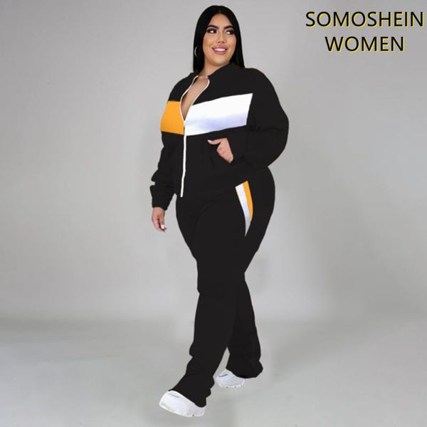 plus size tracksuits somoshein women clothing print two piece sets fall casual pants suits long sleeve zipper basic elastic, Black
plus size tracksuits somoshein women clothing print two piece sets fall casual pants suits long sleeve zipper basic elastic, Black