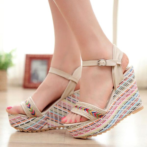 2021 woman shoes summer sandals bohemia style wedges ankle strap high heel platform fashion casual, Black
2021 woman shoes summer sandals bohemia style wedges ankle strap high heel platform fashion casual, Black