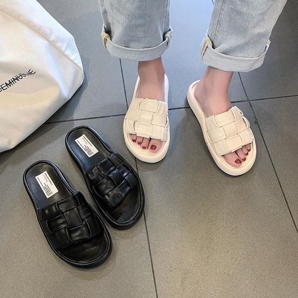 slippers 2021 women fashion weave design outdoor beach flat sandals solid color open toe shoes, Black
slippers 2021 women fashion weave design outdoor beach flat sandals solid color open toe shoes, Black