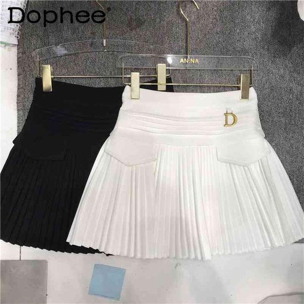 preppy style white pleated a line dance mini skirt spring summer high waist pocket stitching puffy short skirt 210724, Black
preppy style white pleated a line dance mini skirt spring summer high waist pocket stitching puffy short skirt 210724, Black