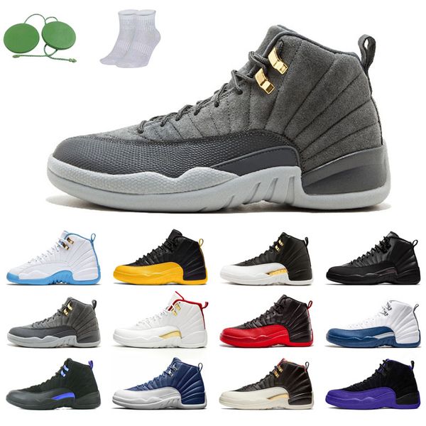12s man basketball shoes winterized wings university gold blue the master taxi reverse flu game o-black michigan gym red gamma french fiba d