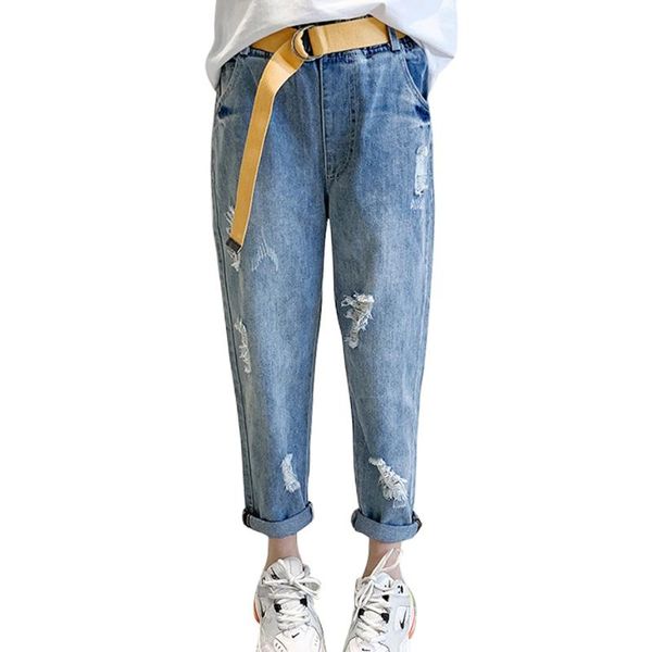 jeans for girl solid color ripped spring autumn children casual style children's clothes, Blue
jeans for girl solid color ripped spring autumn children casual style children's clothes, Blue