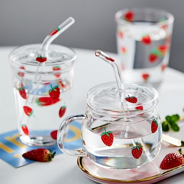 wine glasses 300ml/350ml kawaii strawberry glass cup with straw creative juice milk tea coffee water cups gift for girl kids
wine glasses 300ml/350ml kawaii strawberry glass cup with straw creative juice milk tea coffee water cups gift for girl kids
