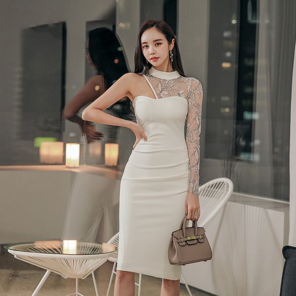 new arrival fashion party night club women spring ol temperament perspective strapless white slim pencil dress oler, White;black 
new arrival fashion party night club women spring ol temperament perspective strapless white slim pencil dress oler, White;black