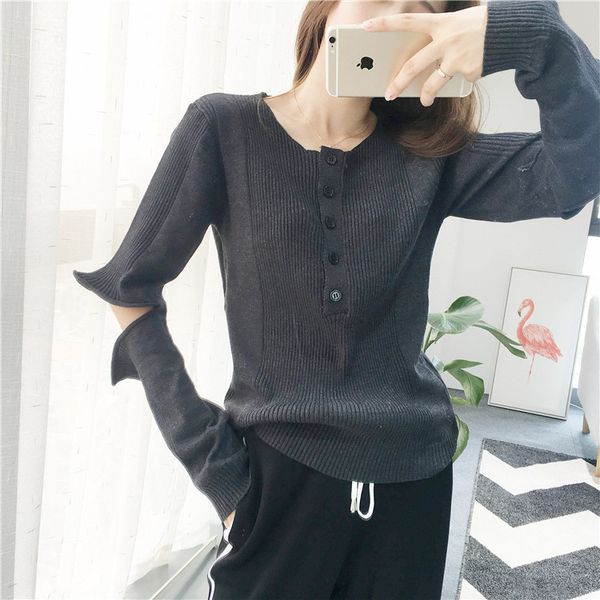 open elbow knitted bottomed shirt, White 
open elbow knitted bottomed shirt, White