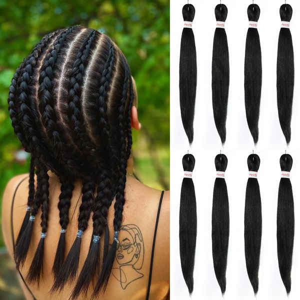 26inch ez braid professional pre streched water setting synthetic fiber easy braiding 613 color crochet, Black
26inch ez braid professional pre streched water setting synthetic fiber easy braiding 613 color crochet, Black
