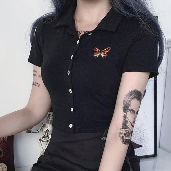 women's blouses & shirts turn-down collar butterfly flower summer single breasted short sleeve ladies shirt 2021 black slim female, White
women's blouses & shirts turn-down collar butterfly flower summer single breasted short sleeve ladies shirt 2021 black slim female, White