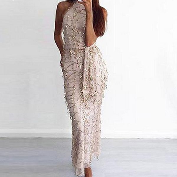 casual dresses women shiny halter sleeveless sequin tassel evening party dress female fashion elegant zipper long 2021, Black;gray
casual dresses women shiny halter sleeveless sequin tassel evening party dress female fashion elegant zipper long 2021, Black;gray