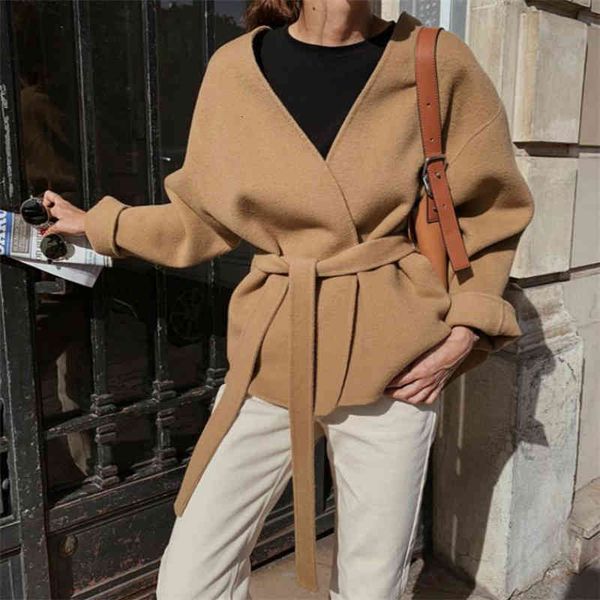 women's wool & blends korean winter casual handmade women lacing belt short high end double sided 100% coat plus size loose overcoat ty, Black
women's wool & blends korean winter casual handmade women lacing belt short high end double sided 100% coat plus size loose overcoat ty, Black