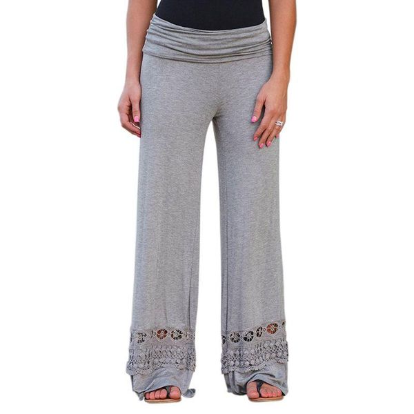 women's pants & capris women fashion solid color high waist loose wide leg long ladies casual lace patchwork hollow out knitted trouser, Black;white
women's pants & capris women fashion solid color high waist loose wide leg long ladies casual lace patchwork hollow out knitted trouser, Black;white
