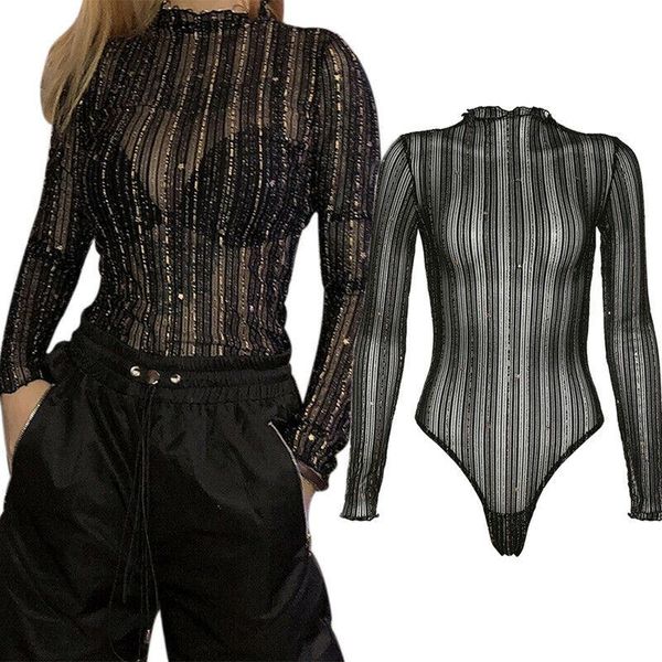 women's jumpsuits & rompers women black transparent bodysuits long sleeve turtleneck bodysuit ladies leotard fashion shiny stars de, Black;white
women's jumpsuits & rompers women black transparent bodysuits long sleeve turtleneck bodysuit ladies leotard fashion shiny stars de, Black;white