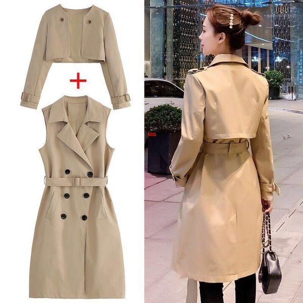 women's down & parkas windbreaker medium length 2021 high-end atmosphere loose goddess coat spring two-piece set british style, Black
women's down & parkas windbreaker medium length 2021 high-end atmosphere loose goddess coat spring two-piece set british style, Black