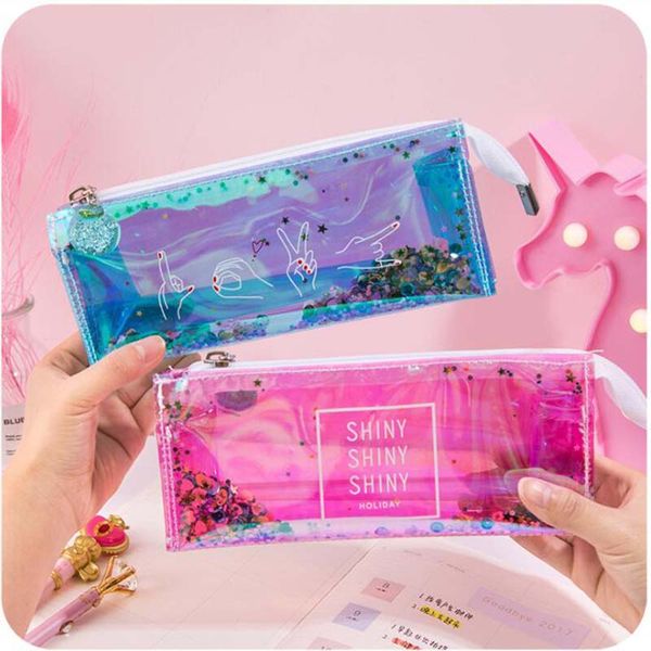simple transparent pencil bag creative small fresh students with laser pencil box 1pcs
simple transparent pencil bag creative small fresh students with laser pencil box 1pcs
