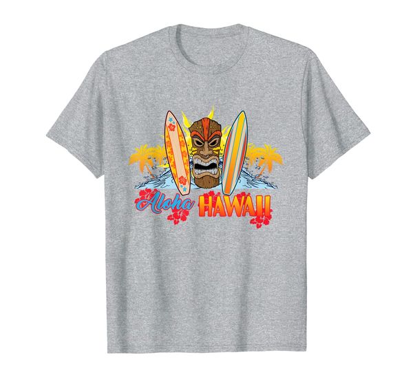 aloha hawaii t-shirt from the island. feel the tiki spirit, White;black