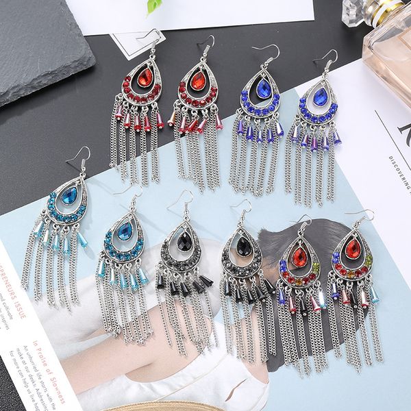 classic vintage women's water droplets crystal beads long tassel earrings 2020 fashion jewelry bohemia wedding earrings hangers, Silver
classic vintage women's water droplets crystal beads long tassel earrings 2020 fashion jewelry bohemia wedding earrings hangers, Silver