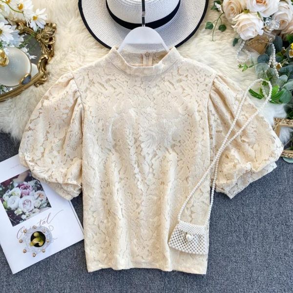 2021 summer women lace blouse short puff sleeve stand collar shirt ladies shirts solid color women and blouses jw9276, White
2021 summer women lace blouse short puff sleeve stand collar shirt ladies shirts solid color women and blouses jw9276, White