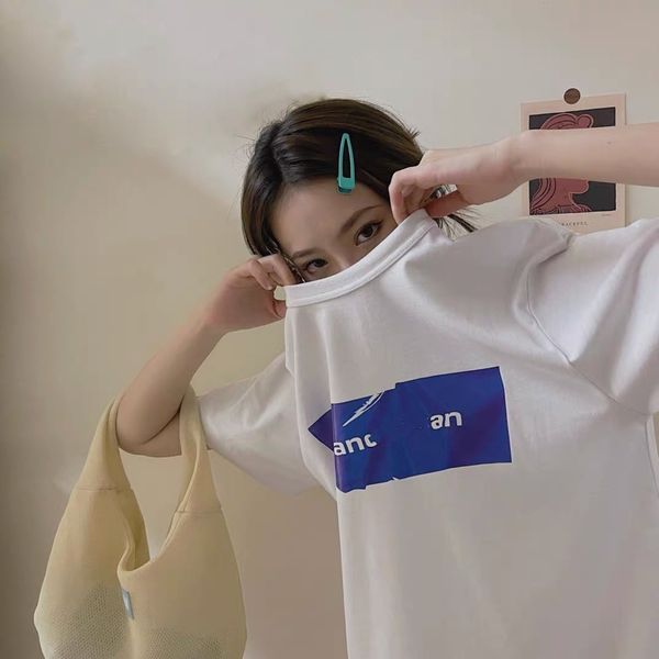 luxury design dawang short t-shirt women's fashion summer casual half sleeve color contrast letter print loose bottomed shirt, White
luxury design dawang short t-shirt women's fashion summer casual half sleeve color contrast letter print loose bottomed shirt, White