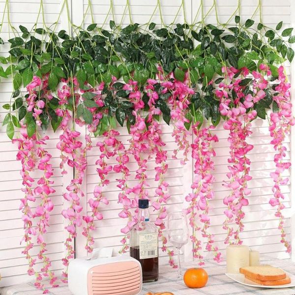 decorative flowers & wreaths 12pcs/lot wedding decor artificial silk wisteria flower vines hanging rattan bride garland for home garden el
decorative flowers & wreaths 12pcs/lot wedding decor artificial silk wisteria flower vines hanging rattan bride garland for home garden el