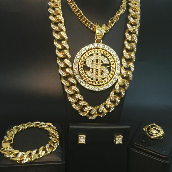 earrings & necklace hip hop men gold + bracelet ring combo set out cuban chain jewelry for, Silver
earrings & necklace hip hop men gold + bracelet ring combo set out cuban chain jewelry for, Silver
