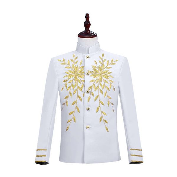 men's suits & blazers stage performance embroidered european court dresses chinese style white red black mens blazer, White;black
men's suits & blazers stage performance embroidered european court dresses chinese style white red black mens blazer, White;black