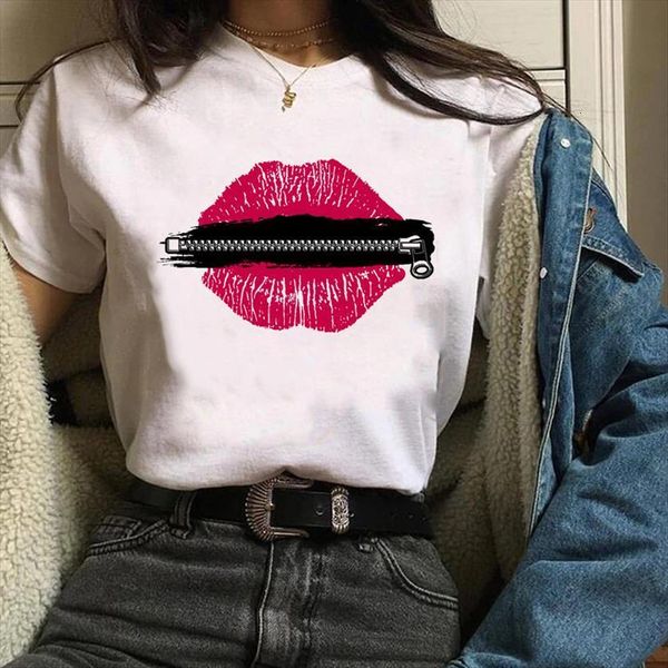 graphic cartoon funny lip womens t shirt fashion clothing casual 90s print clothes lady tees female, White
graphic cartoon funny lip womens t shirt fashion clothing casual 90s print clothes lady tees female, White