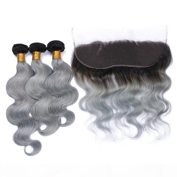 1b grey ombre brazilian hair with frontals 4pcs lot two tone 3bundles virgin brazilian siver grey hair with lace frontal 13x4 body wave, Black
1b grey ombre brazilian hair with frontals 4pcs lot two tone 3bundles virgin brazilian siver grey hair with lace frontal 13x4 body wave, Black