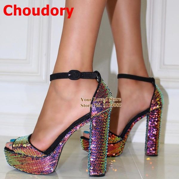 sandals choudory hologram iridescent bling sequined chunky heel platform paillette glitter wedding shoes dress pumps 46, Black
sandals choudory hologram iridescent bling sequined chunky heel platform paillette glitter wedding shoes dress pumps 46, Black