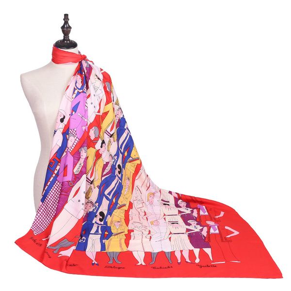 gaohe fashion bazaar rhyme moving simple silk women's shawl 130cm large square scarf, Blue;gray
gaohe fashion bazaar rhyme moving simple silk women's shawl 130cm large square scarf, Blue;gray