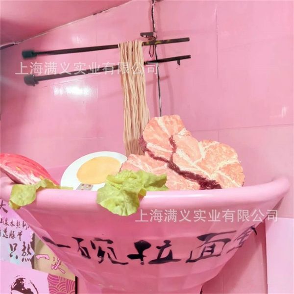 frp sculpture net red punch ramen model noodles spicy soup bowl props food street store decorations 
frp sculpture net red punch ramen model noodles spicy soup bowl props food street store decorations
