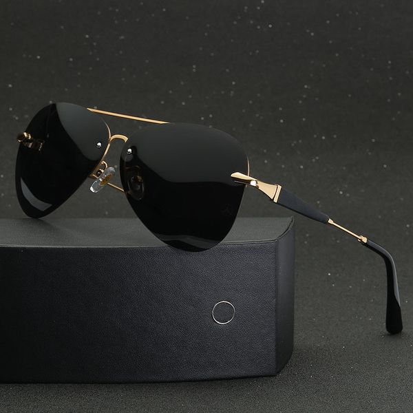 men's polarized sunglasses 743 frameless steel frame glasses driving travel sunglasses, White;black
men's polarized sunglasses 743 frameless steel frame glasses driving travel sunglasses, White;black