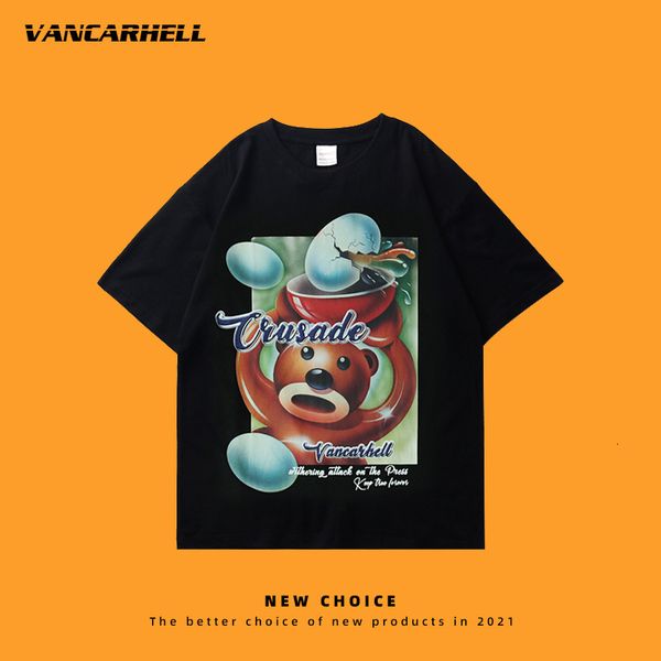 tee polo sleeve t-shirt men's trend cartoon bear print bf style 2021 summer couple student top, White;black
tee polo sleeve t-shirt men's trend cartoon bear print bf style 2021 summer couple student top, White;black