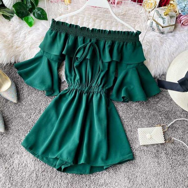 jumsuit for women short sleeve solid off shoulder chiffon summer rompers 2021 fashion ladies loose casual bodysuit1, Black;white
jumsuit for women short sleeve solid off shoulder chiffon summer rompers 2021 fashion ladies loose casual bodysuit1, Black;white