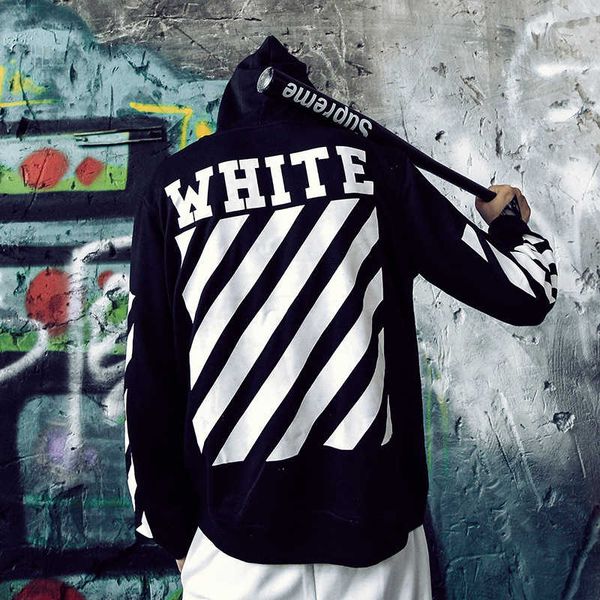 off national trend dffwhite autumn winter new and women's hooded oversize youth student printed sweater coat men's, Black
off national trend dffwhite autumn winter new and women's hooded oversize youth student printed sweater coat men's, Black