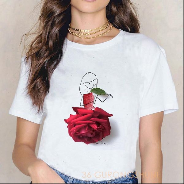 illustration of flowers red rose skirt print t shirt women clothes vogue t shirt femme lovely shirt summmer, White
illustration of flowers red rose skirt print t shirt women clothes vogue t shirt femme lovely shirt summmer, White
