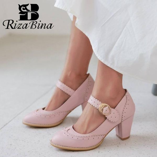 dress shoes rizabina women pumps modern hollow out design metal buckle fashion round toe thick heels footwear size 32-48, Black
dress shoes rizabina women pumps modern hollow out design metal buckle fashion round toe thick heels footwear size 32-48, Black