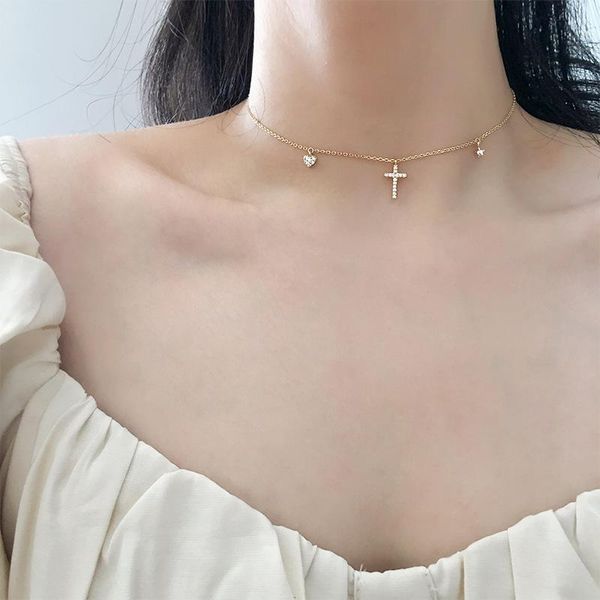 pendant necklaces crystal cross heart star charm pendent choker for women statement jewelry accessories, Silver
pendant necklaces crystal cross heart star charm pendent choker for women statement jewelry accessories, Silver