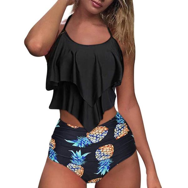 women's swimwear cute girls bikini multicolor two pieces high waist swimsuit fashion print quality comfortable beach bathing suit ruffl, White;black
women's swimwear cute girls bikini multicolor two pieces high waist swimsuit fashion print quality comfortable beach bathing suit ruffl, White;black