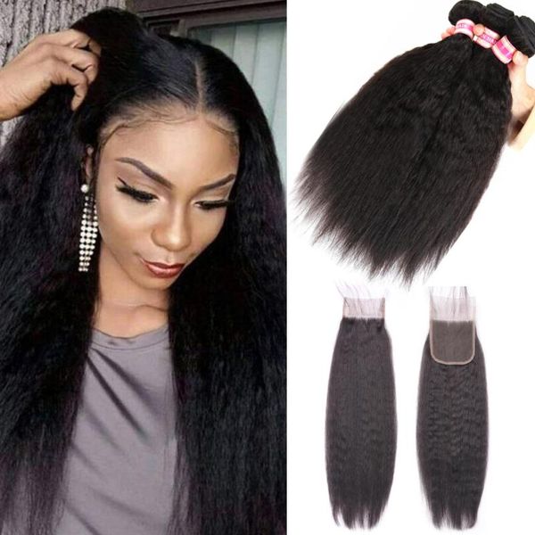 human hair bulks kinky straight bundles with closure brazilian weave extension 3/4 remy, Black
human hair bulks kinky straight bundles with closure brazilian weave extension 3/4 remy, Black