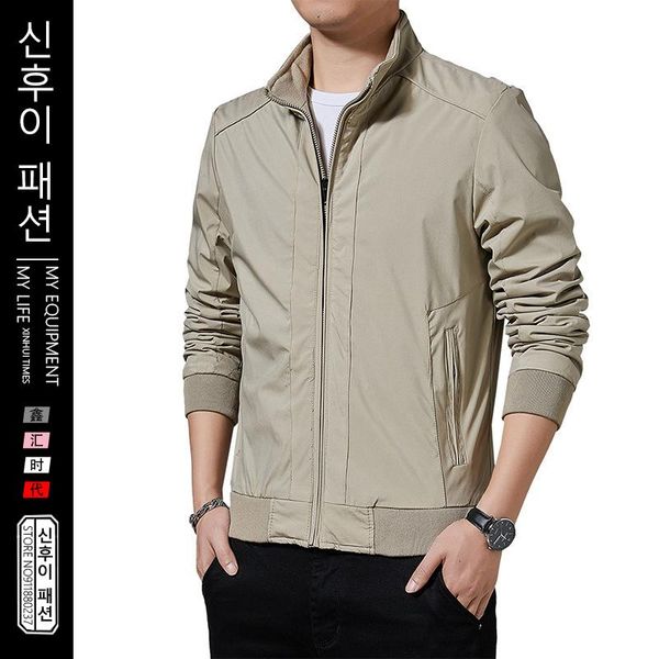 men's jackets stand collar business jacket spring autumn korean style solid color handsome casual men oversize zipper slim, Black;brown
men's jackets stand collar business jacket spring autumn korean style solid color handsome casual men oversize zipper slim, Black;brown