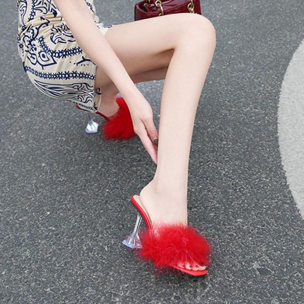 slippers summer women square-head kitten heel solid plus size furry ladies club sandals 9cm high heels party female slides, Black
slippers summer women square-head kitten heel solid plus size furry ladies club sandals 9cm high heels party female slides, Black