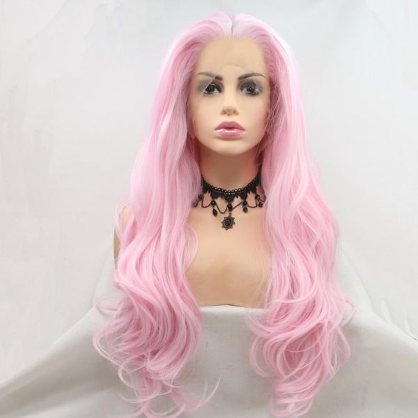 synthetic wigs long body wave candy pink magic fluorescent wig lace front wavy middle part natural cosplay, Black
synthetic wigs long body wave candy pink magic fluorescent wig lace front wavy middle part natural cosplay, Black