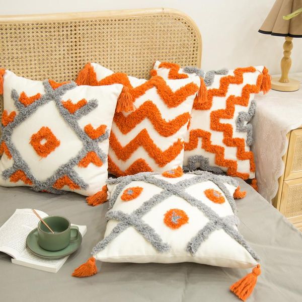 cushion/decorative pillow grey orange geometric embroidery cushion cover tufted tassels home decor 45x45cm wave sofa pillowcase sham
cushion/decorative pillow grey orange geometric embroidery cushion cover tufted tassels home decor 45x45cm wave sofa pillowcase sham