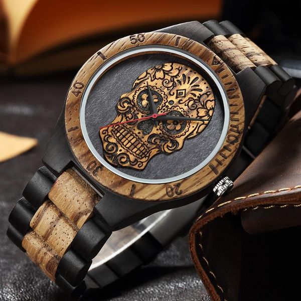 wristwatches men's watches wristwatch creative 3d skull quartz wood watch wrist halloween clock gifts relogio masculino, Slivery;brown
wristwatches men's watches wristwatch creative 3d skull quartz wood watch wrist halloween clock gifts relogio masculino, Slivery;brown