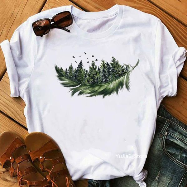 women's t-shirt for women feather bird print tshirt femme funny vogue t shirt female harajuku kawaii aesthetic clothes streetwear, White
women's t-shirt for women feather bird print tshirt femme funny vogue t shirt female harajuku kawaii aesthetic clothes streetwear, White